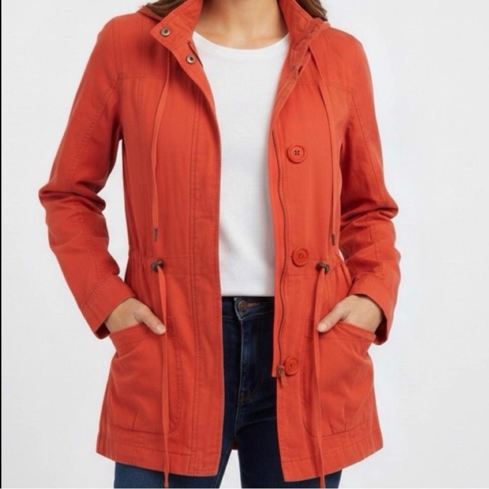 Mossimo Coral Orange Red Utility Jacket Medium